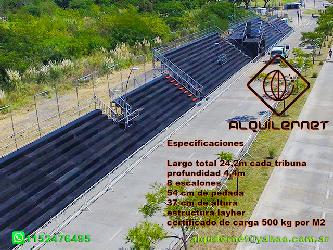 Alquiler de tribunas 6,6m x 22m x 4,5 m de altura Alquiler de tribunas